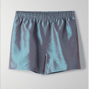 Aritzia TNA San Mateo iridescent shorts